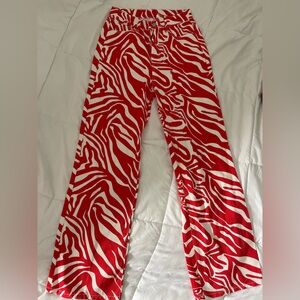 Red & White Jeans